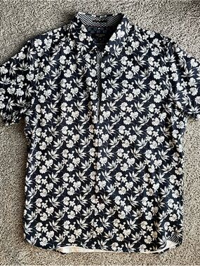 Ted Baker Navy and White Floral Shirt